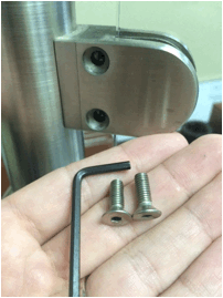 Use the screws to secure the glass pane